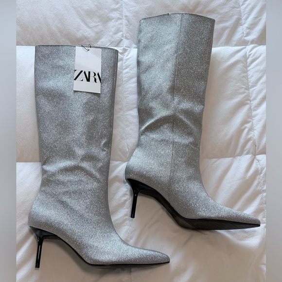 ZARA Silver Boots ✨ NEW with tags ✨ - Picture 3 of 7